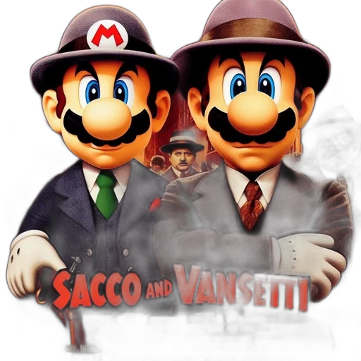 concept art, pixel art, comic book art, 3d render, mario, luigi, mobster, personas transparent PNG cut-out