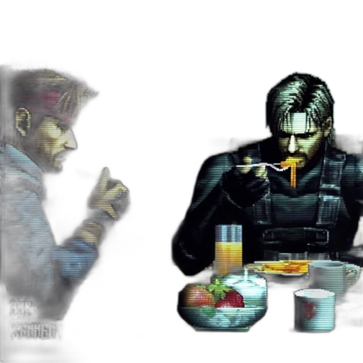 food, concept art, pixel art, cyberpunk, comic book art, dark, blue, two transparent PNG cut-out