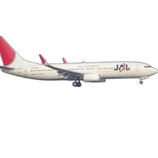 staff, 3d render, jal, express, airplane, captured, mid-flight, against transparent PNG cut-out