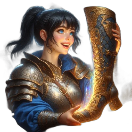 shoes, sword, weapon, staff, fantasy art, concept art, photorealistic, comic book art transparent PNG cut-out