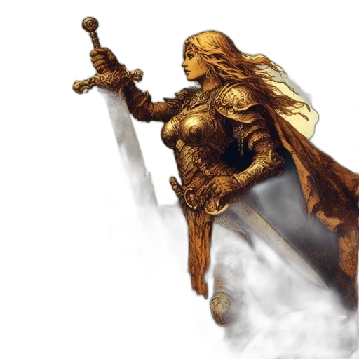 sword, staff, weapon, fantasy art, concept art, comic book art, pixel art, golden transparent PNG cut-out