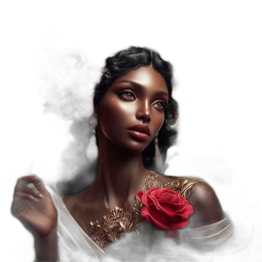jewelry, face, crown, dress, fantasy art, photorealistic, concept art, comic book art transparent PNG cut-out