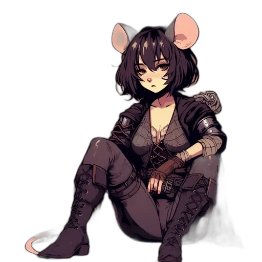 jacket, animal, staff, mask, cyberpunk, concept art, pixel art, cartoon transparent PNG cut-out
