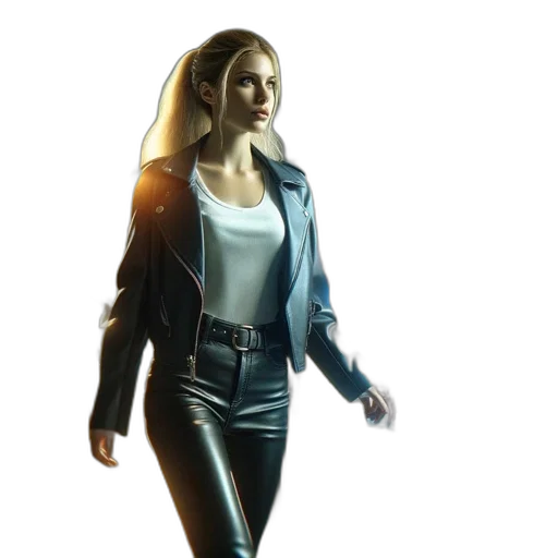 jacket, concept art, comic book art, 3d render, photorealistic, neon lights, blue, monochrome transparent PNG cut-out