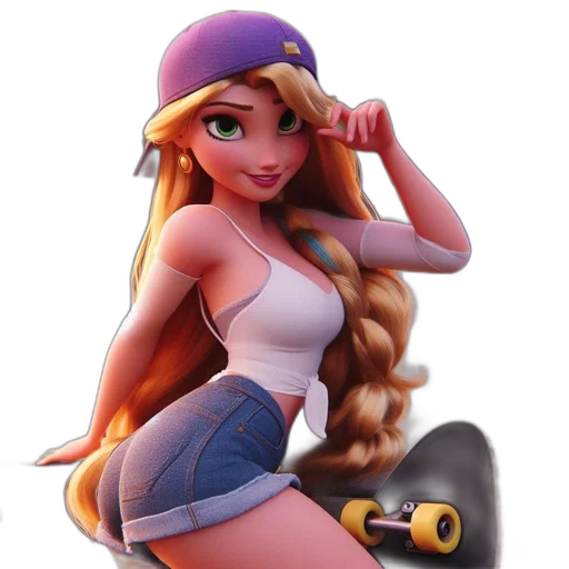 hat, dress, cartoon, concept art, 3d render, fantasy art, animated, woman transparent PNG cut-out