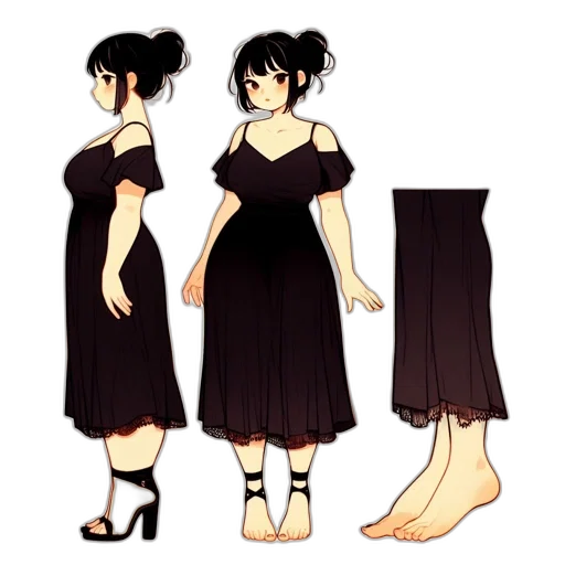 dress, concept art, pixel art, anime, cartoon, dark, monochrome, earth tones transparent PNG cut-out
