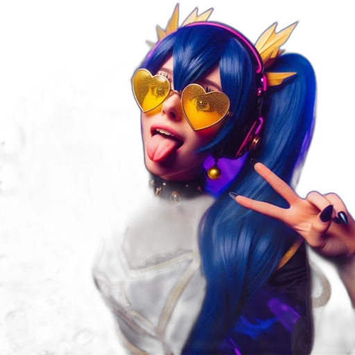 mask, anime, 3d render, concept art, fantasy art, blue, person, long transparent PNG cut-out