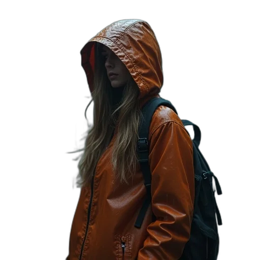 jacket, hat, face, staff transparent PNG cut-out