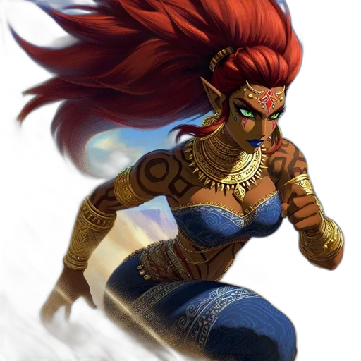 fantasy art, concept art, comic book art, pixel art, image, features, striking, desert-dwelling transparent PNG cut-out