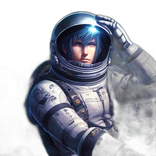 face, robot, staff, concept art, fantasy art, photorealistic, comic book art, outer space transparent PNG cut-out