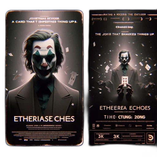 concept art, cyberpunk, two, posters, depict, joker-like, character, offer transparent PNG cut-out