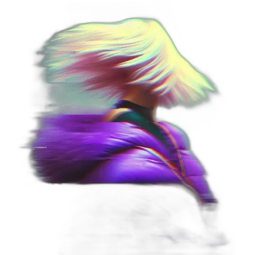 hair, jacket, creature, face, vaporwave, 3d render, cyberpunk, concept art transparent PNG cut-out