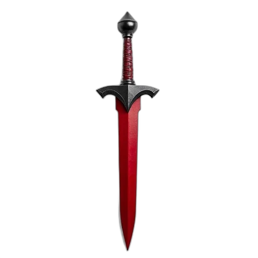 sword, weapon, staff, 3d render, fantasy art, concept art, pixel art, red transparent PNG cut-out