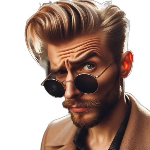 face, jacket, hair, mask, cartoon, photorealistic, watercolor, comic book art transparent PNG cut-out