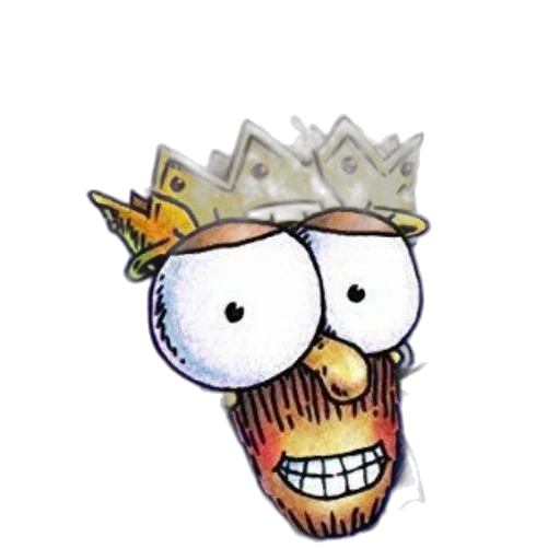 crown, hat, face, staff, concept art, cartoon, 3d render, pixel art transparent PNG cut-out