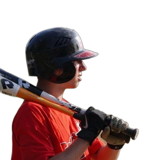 staff, weapon, young, baseball, player, red, shirt, black transparent PNG cut-out