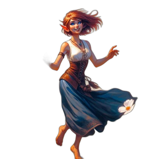 dress, staff, concept art, fantasy art, comic book art, pixel art, underwater, young transparent PNG cut-out