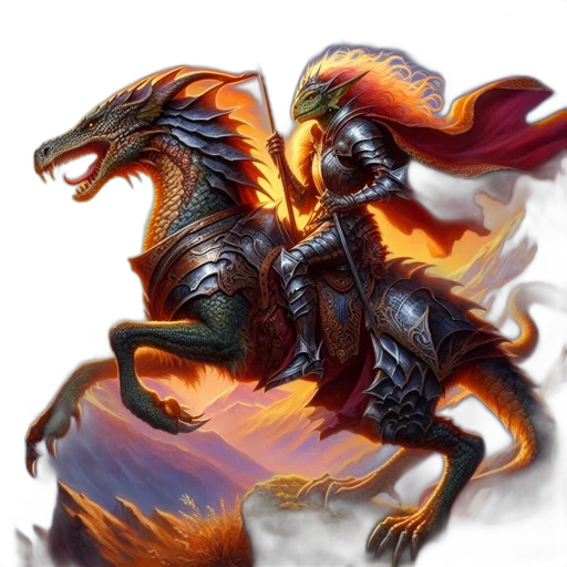 dragon, creature, fantasy art, concept art, photorealistic, pixel art, fire, red transparent PNG cut-out
