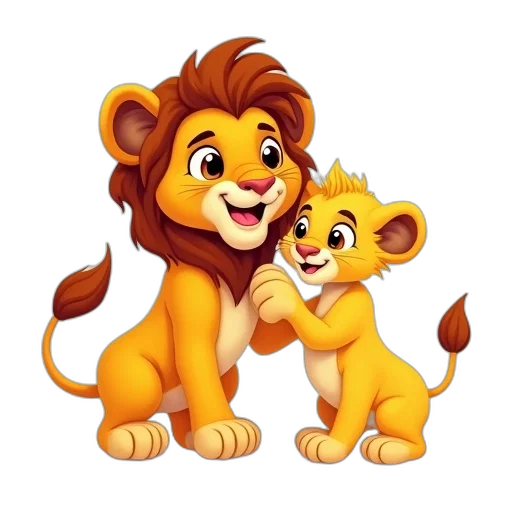 crown, cartoon, concept art, 3d render, photorealistic, stylized, illustration, lion transparent PNG cut-out