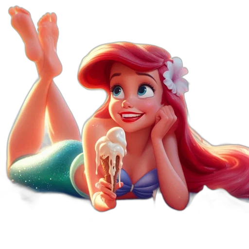 3d render, cartoon, concept art, photorealistic, underwater, illustration, ariel, little transparent PNG cut-out