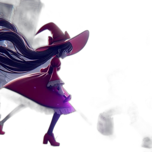 dress, crown, hair, shoes, 3d render, concept art, anime, fantasy art transparent PNG cut-out