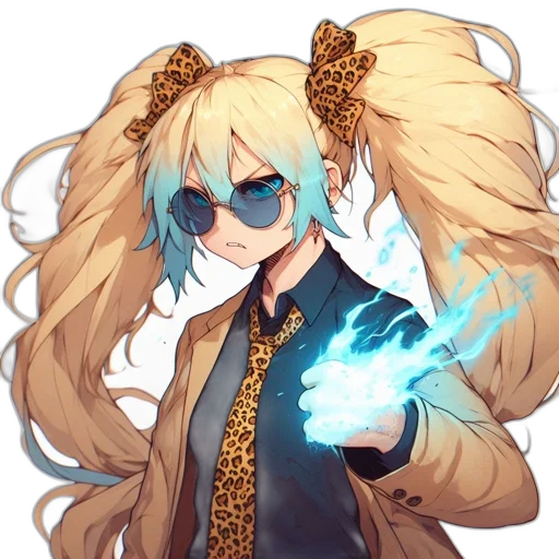 staff, jacket, hair, weapon, anime, concept art, fantasy art, pixel art transparent PNG cut-out