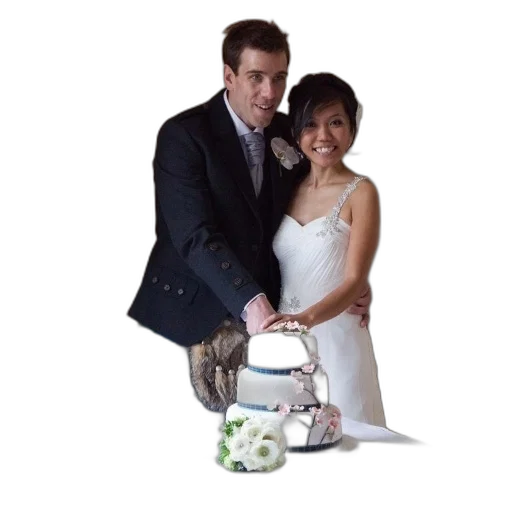 robot, staff, dress, photorealistic, bride, groom, cut, into transparent PNG cut-out