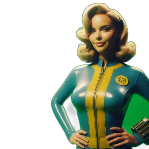 jacket, comic book art, concept art, 3d render, cartoon, woman, blonde, hair transparent PNG cut-out