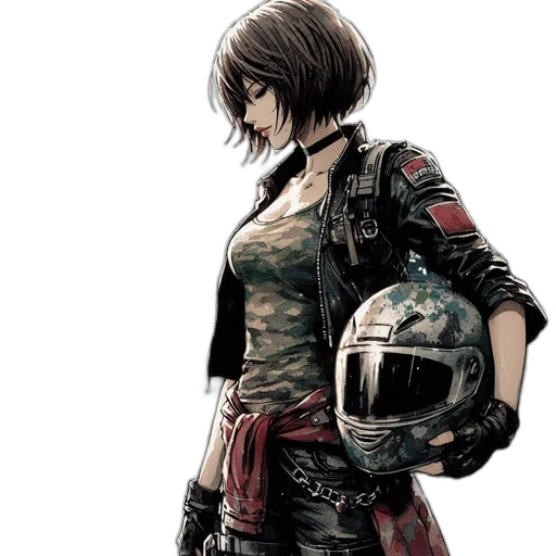 jacket, weapon, robot, mask, concept art, cyberpunk, comic book art, fantasy art transparent PNG cut-out