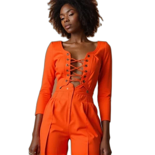 dress, jacket, earth tones, neon, monochrome, rosario, orange, lace transparent PNG cut-out