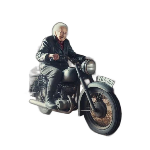 jacket, car, photorealistic, concept art, 3d render, oil painting, elderly, lady transparent PNG cut-out