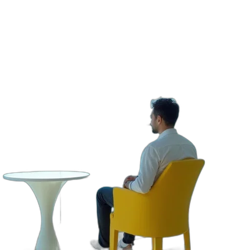furniture, staff, robot, shoes, 3d render, concept art, vaporwave, photorealistic transparent PNG cut-out