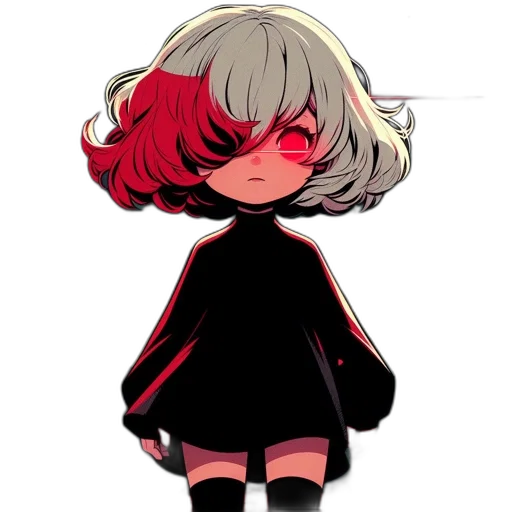 mask, hair, dress, staff, pixel art, anime, concept art, cartoon transparent PNG cut-out