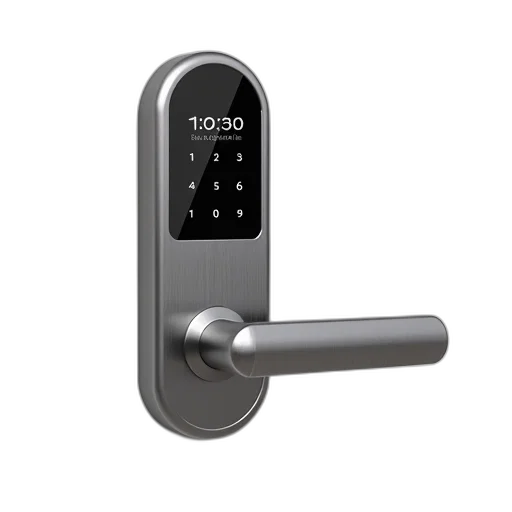 modern, digital, lock, sleek, design, featuring, display, showing transparent PNG cut-out