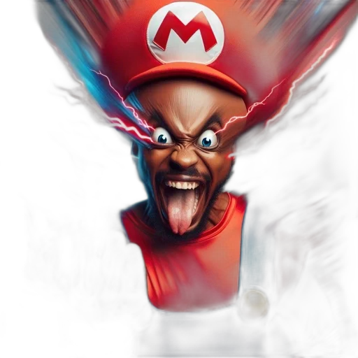 face, mask, creature, concept art, comic book art, fantasy art, 3d render, mario transparent PNG cut-out