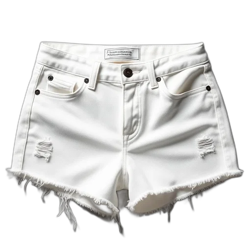 jacket, monochrome, pair, white, denim, shorts, frayed, edges transparent PNG cut-out