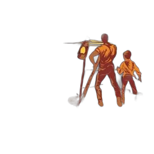 staff, robot, 3d render, concept art, comic book art, pixel art, outer space, fire transparent PNG cut-out