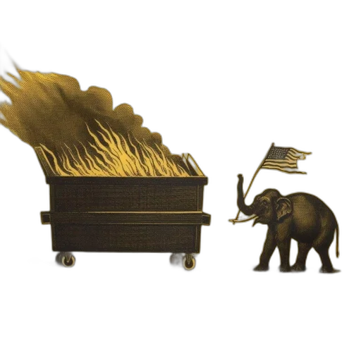 furniture, concept art, fantasy art, 3d render, fire, forest, elephant, sprays transparent PNG cut-out