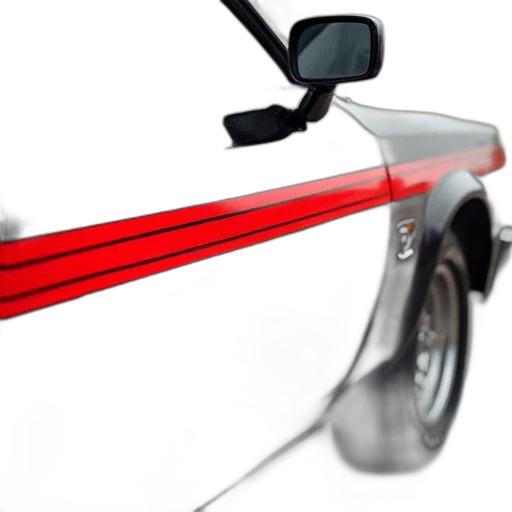 car, weapon, photorealistic, 3d render, red, stripe, side transparent PNG cut-out