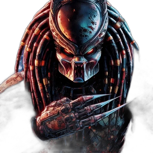 robot, mask, face, creature, cyberpunk, concept art, comic book art, 3d render transparent PNG cut-out
