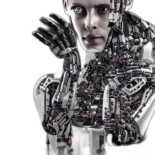robot, cyberpunk, westworld, full transparent PNG cut-out