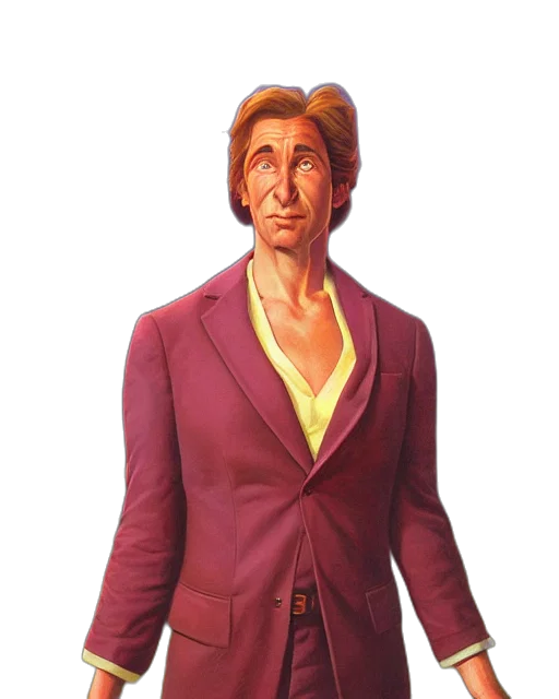 jacket, staff, face, concept art transparent PNG cut-out
