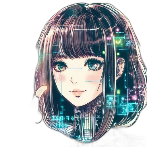 robot, face, mask, jacket, cyberpunk, anime, fantasy art, pixel art transparent PNG cut-out