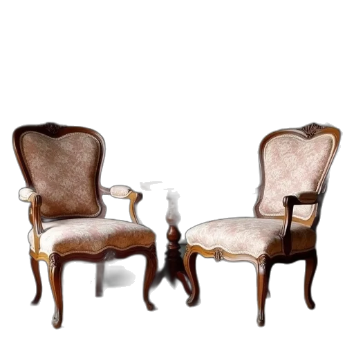 furniture, 3d render, photorealistic, two transparent PNG cut-out