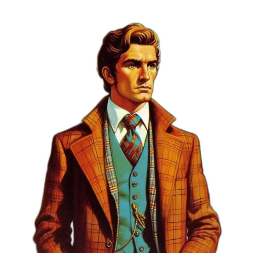 jacket, face, comic book art, concept art, pixel art, photorealistic, earth tones, red transparent PNG cut-out