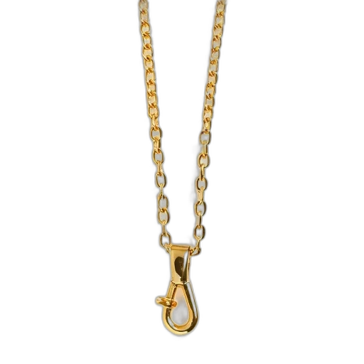 jewelry, golden, chain, clasp, displayed, against, white, background transparent PNG cut-out