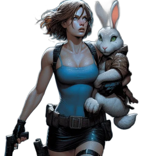 comic book art, concept art, cyberpunk, fantasy art, blue, woman, snowy, environment transparent PNG cut-out