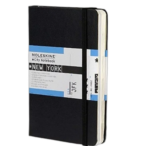 monochrome, black, moleskine, city, notebook, blue, white, label transparent PNG cut-out