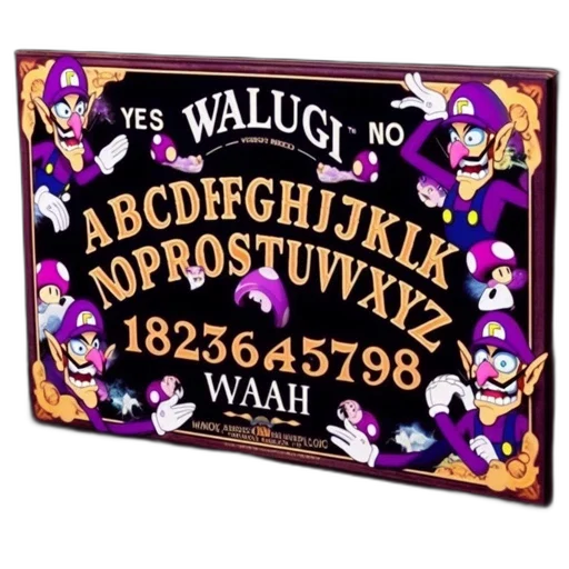 artistic, ouija, board, styled, after, mario, universe, featuring transparent PNG cut-out