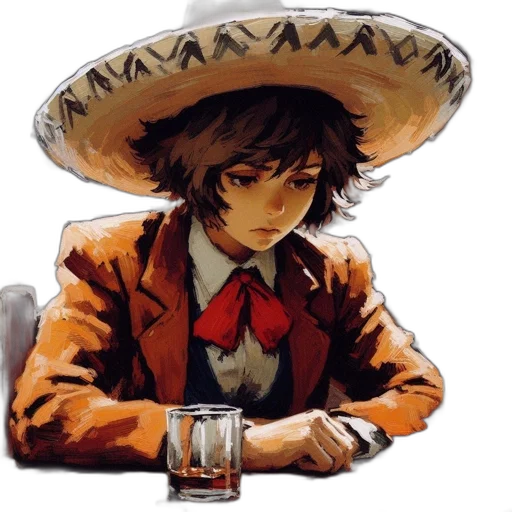 hat, food, face, umbrella, pixel art, watercolor, concept art, anime transparent PNG cut-out